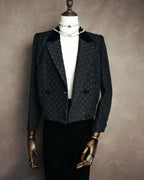 "Christian Dior" 80's-90's Jacquard double-breasted cropped jacket