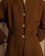 -SPECIAL- "Christian Dior" 80's-90's
Shaped flare silhouette collarless coat