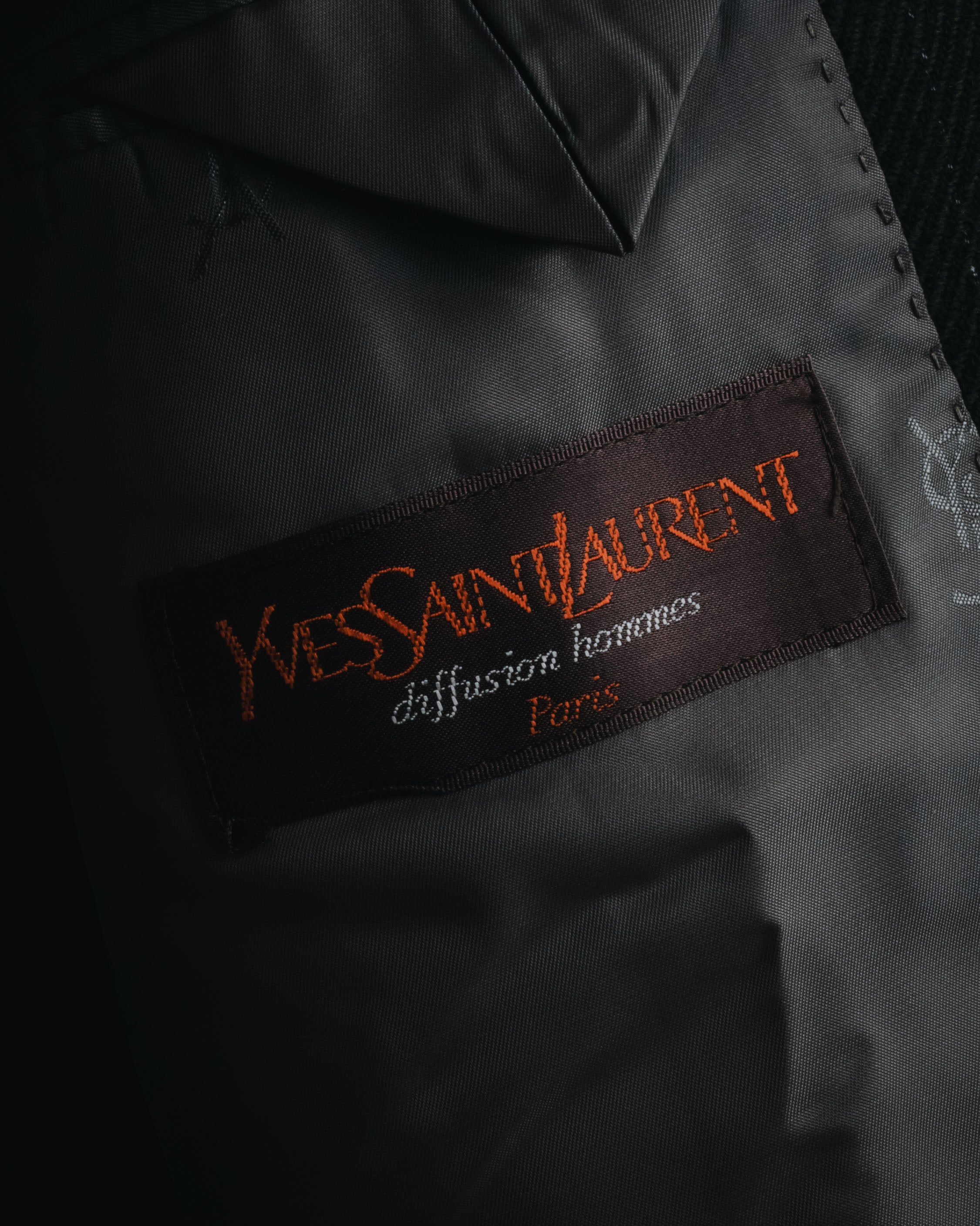 "Yves Saint Laurent diffusion hommes" 80’s-90’s structured glitter pinstripe wool suit set-up