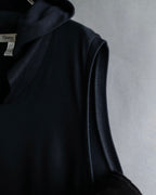 "Christian Dior" Satin ribbon waist detail hooded dress