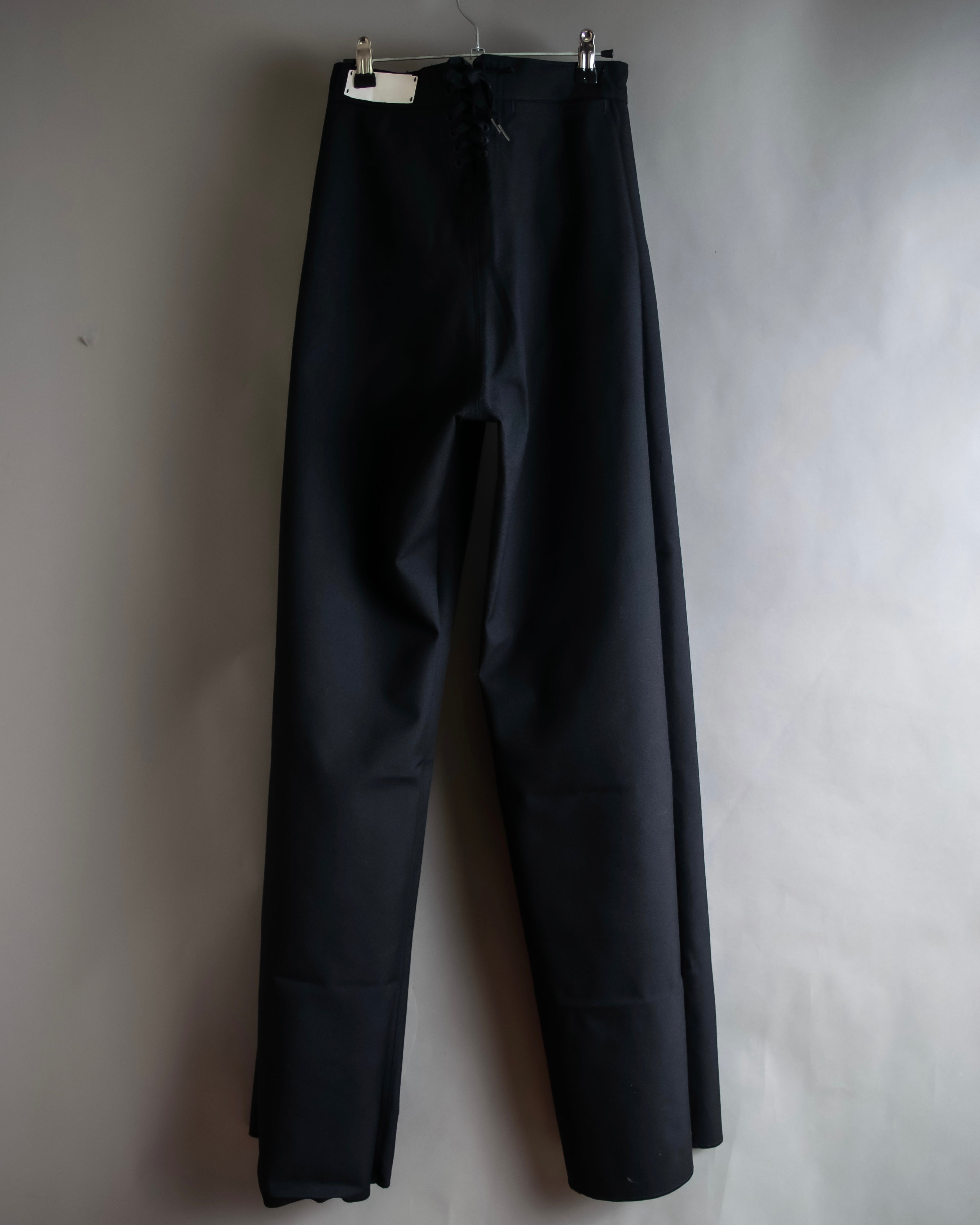 "US navy inspired lace back wide sailor pants"