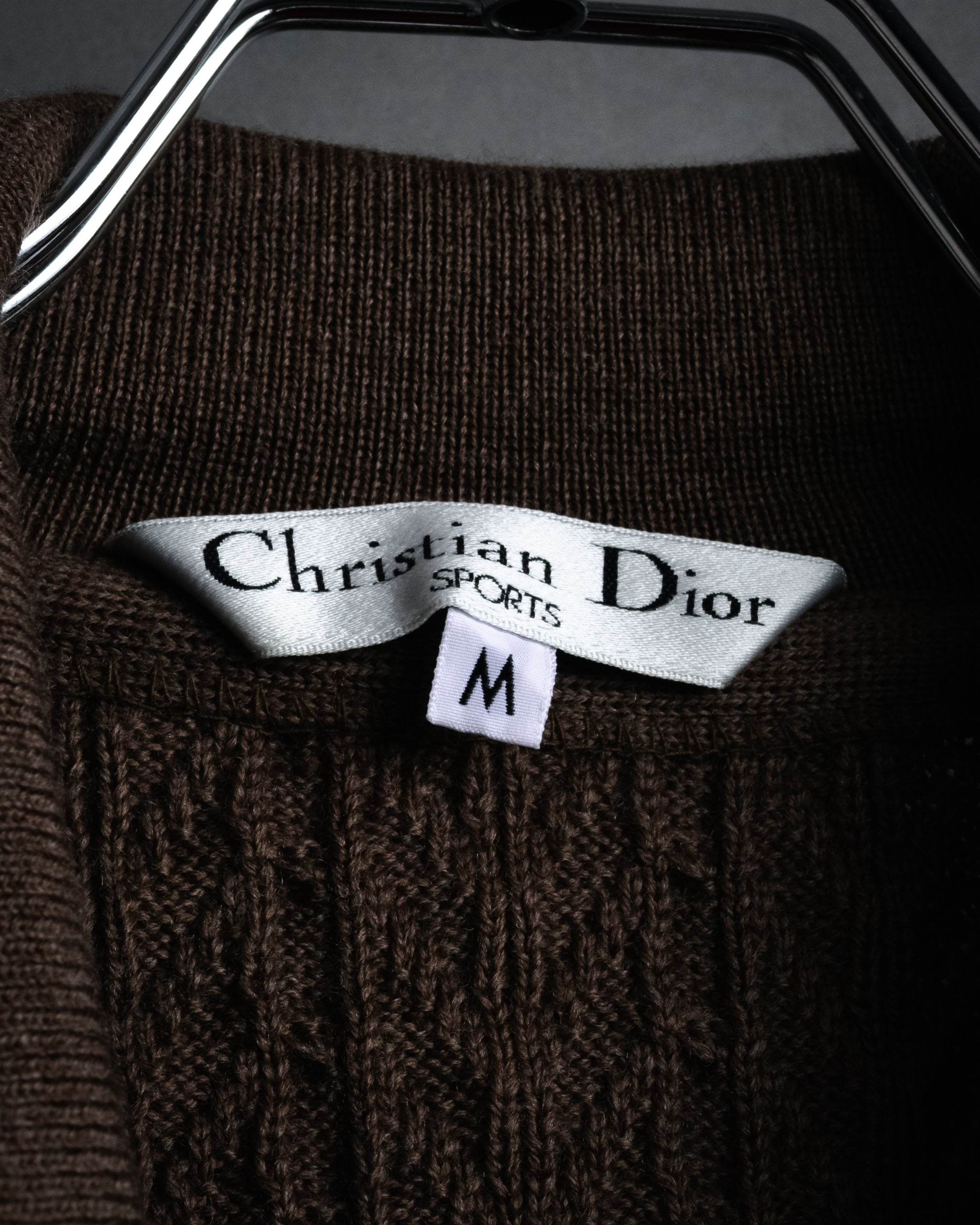 “Christian Dior SPORTS” 90’s Shawl collar cable knit cardigan