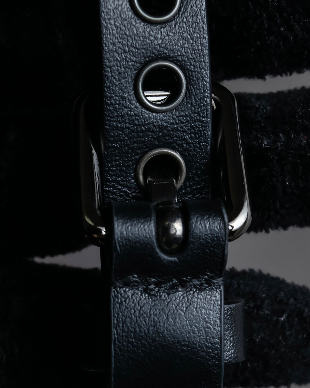 "Christian Dior" Countless eyelet design leather belt