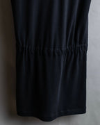 "Christian Dior" Satin ribbon waist detail hooded dress