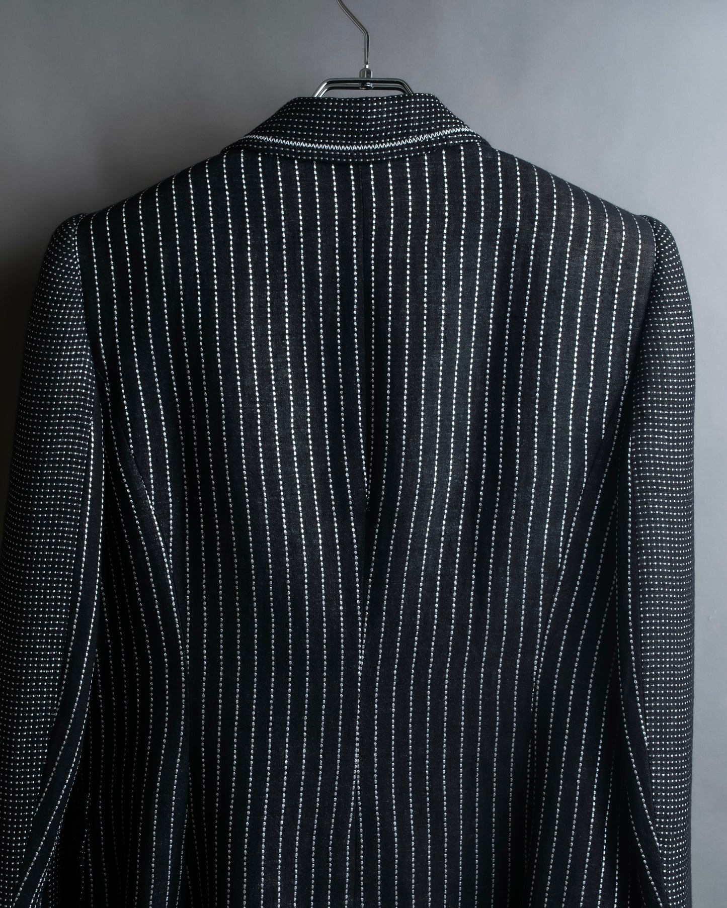 "GIANFRANCO FERRE" Striped＆dotted peak lapel tailored jacket