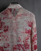 "John Galliano" 100% silk tropical floral regular collar shirt