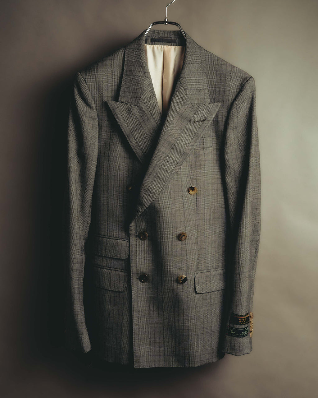-SPECIAL- “GUCCI” 2019-2021 Glen check double-breasted wool suit