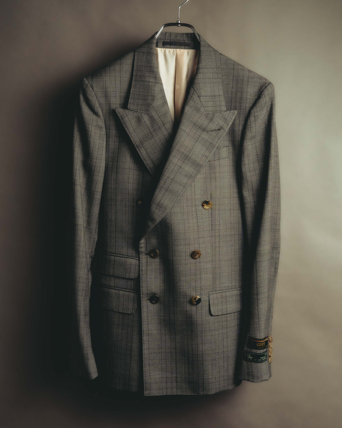 -SPECIAL- “GUCCI” 2019-2021 Glen check double-breasted wool suit