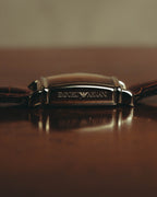 “EMPORIO ARMANI” Late 90’s-early 10’s Art deco rectangular leather strap watch