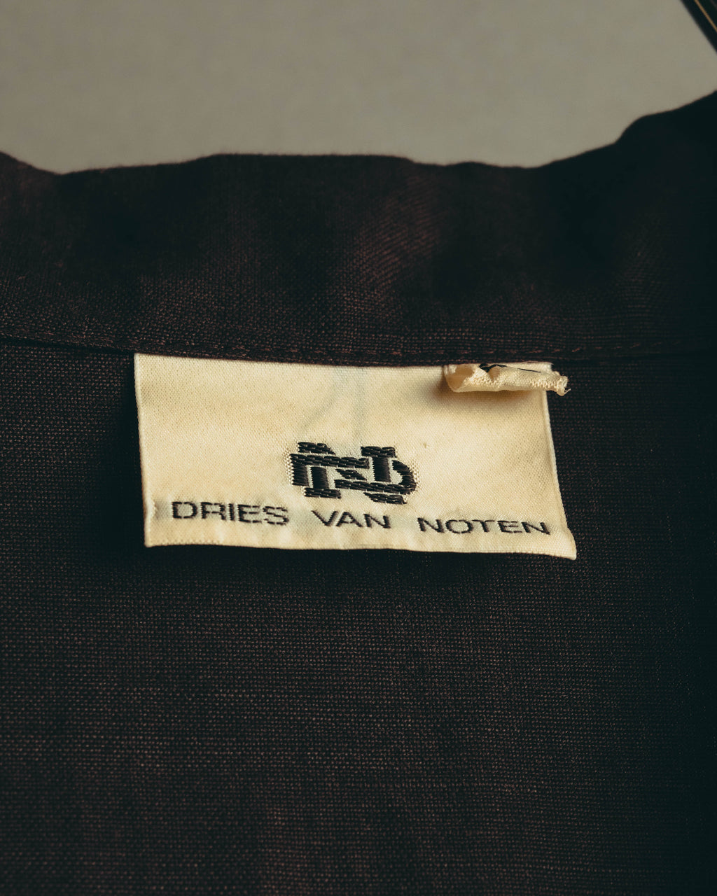 -SPECIAL- “DRIES VAN NOTEN” 90’s–00’s Rayon linen tailored long jacket and shorts set up
