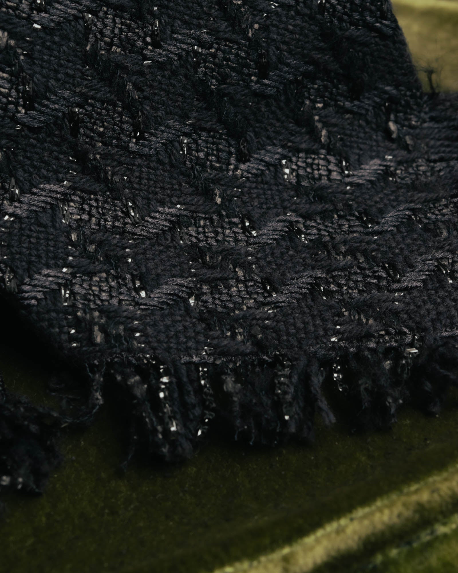 -SPECIAL- “CHANEL” 05Spring black tweed fringe necktie