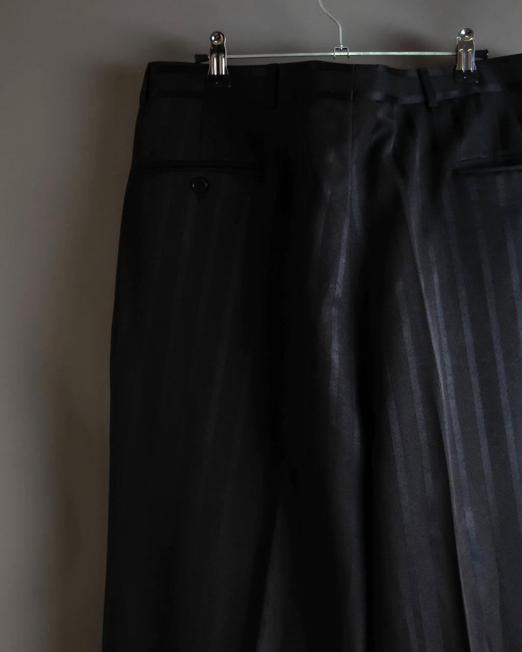 "Vintage subtle gloss striped wide slacks"