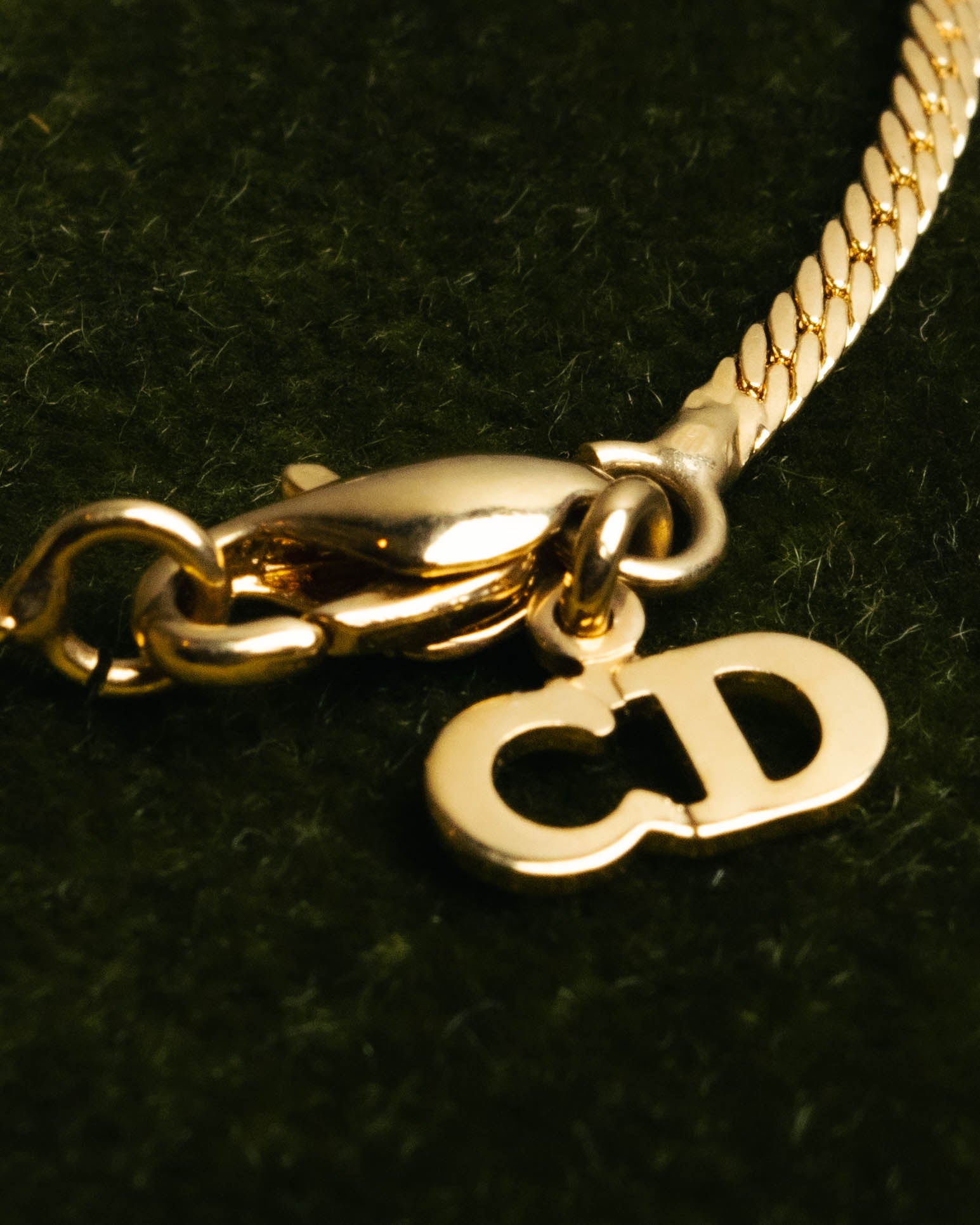 "Christian Dior" 80's-90's Gold tone rhinestone bracelet