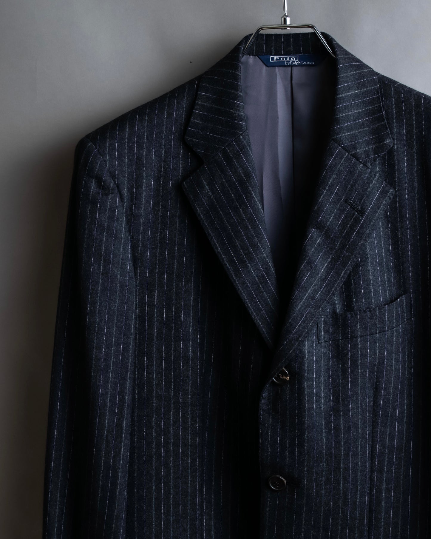 "POLO Ralph Lauren" Notch lapel tailored jacket & two-pleat slacks striped set up