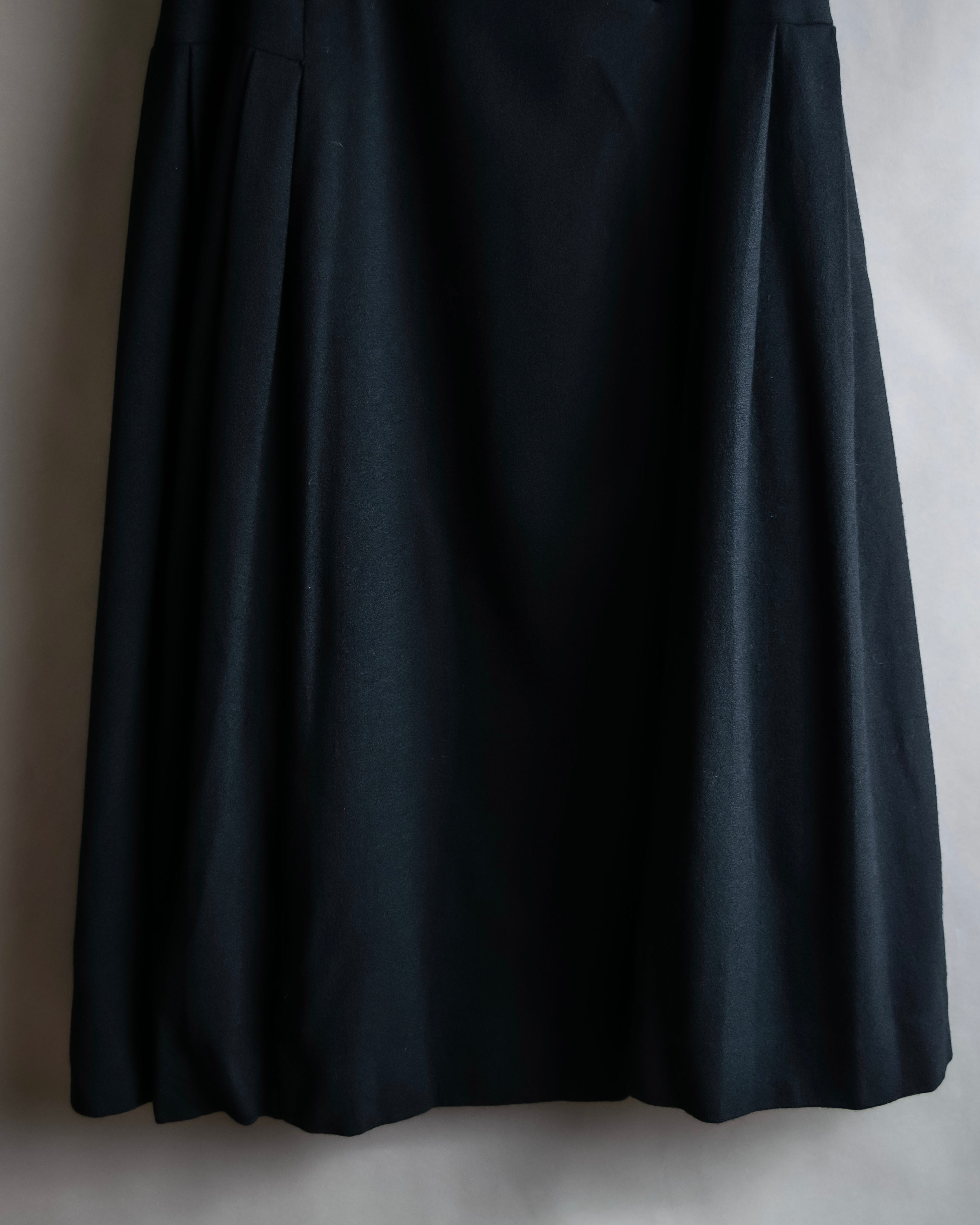 "Christian Dior" Wool draped pleated flared skirt