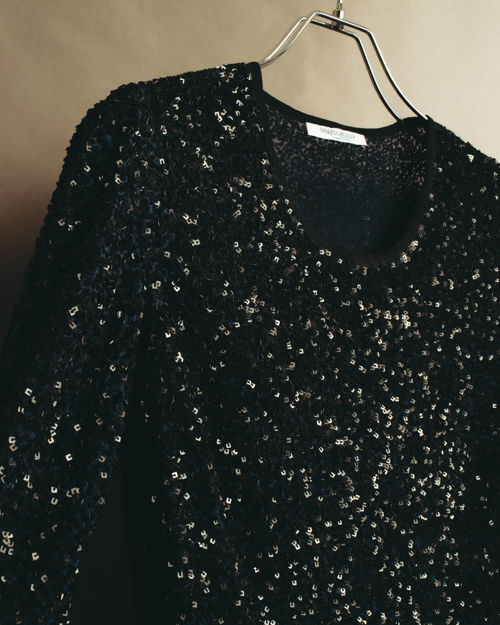 "MARINA RINALDI" 00's-10's Sequined lace long sleeve top