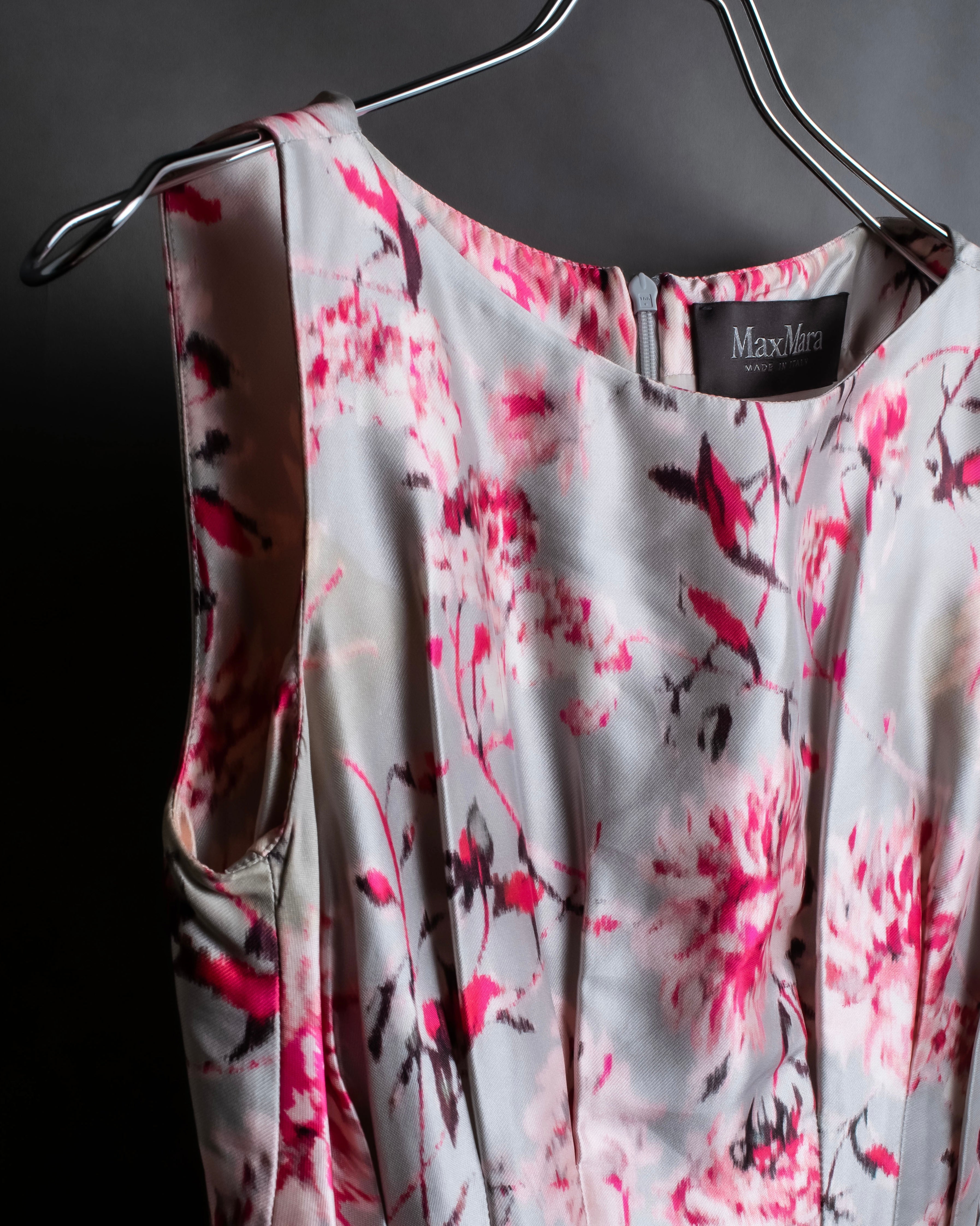 "Max Mara" Watercolor floral pattern sleeveless long dress