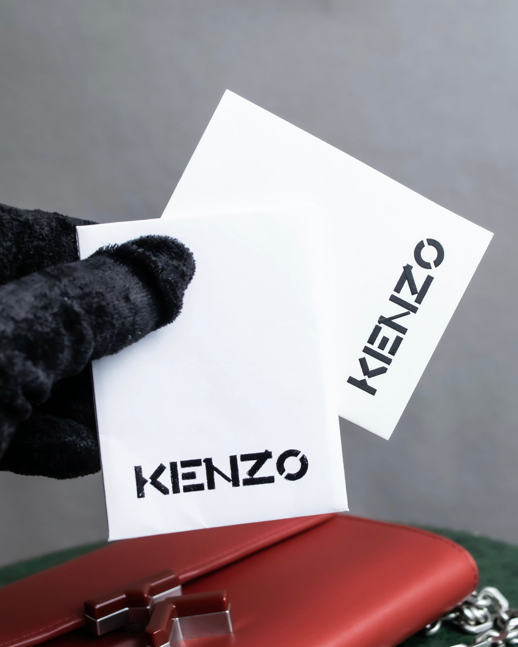"KENZO" K motif design chain shoulder wallet bag