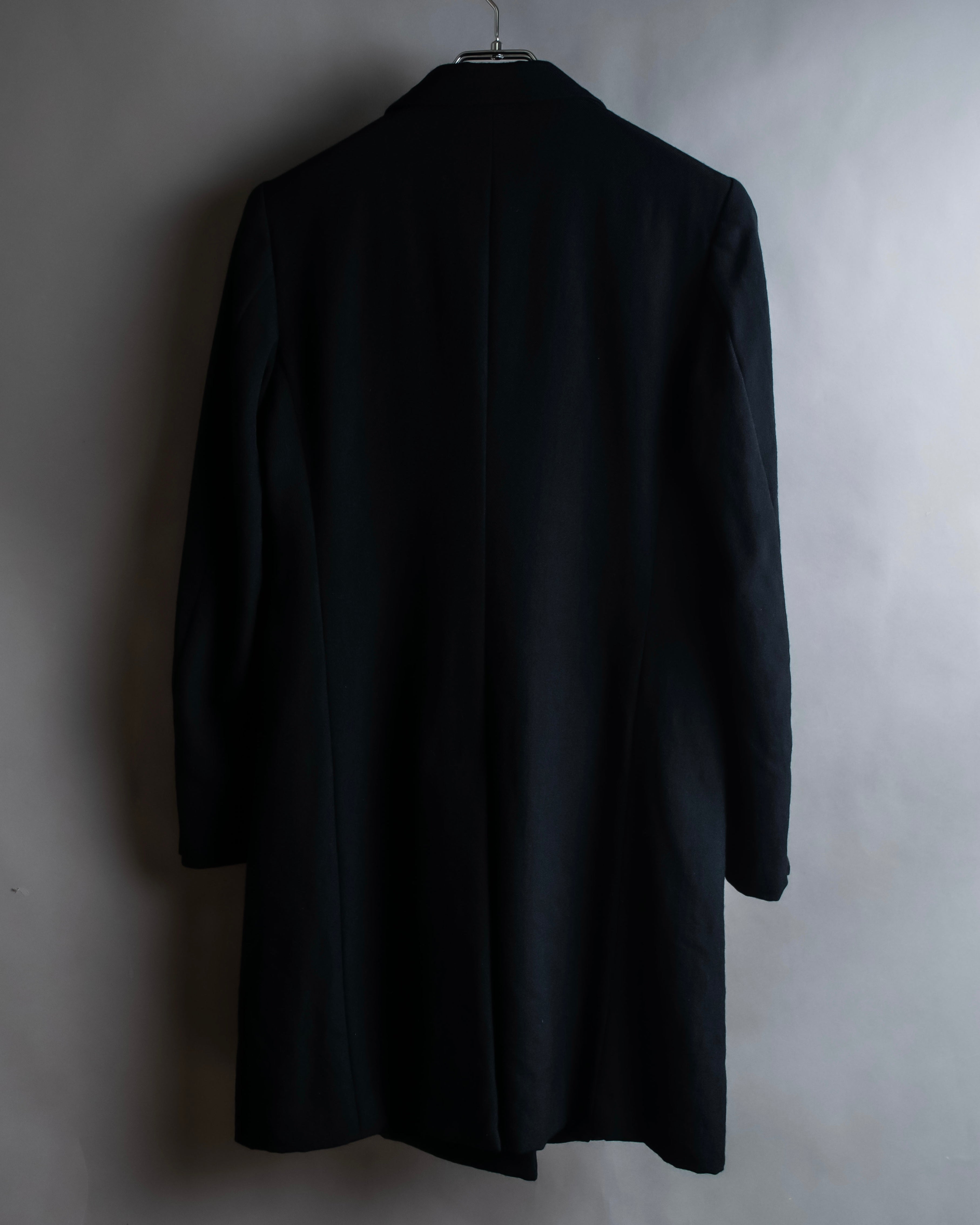 "COMME des GARCONS COMME des GARCONS" Peaked lapel double-breasted long tailored jacket