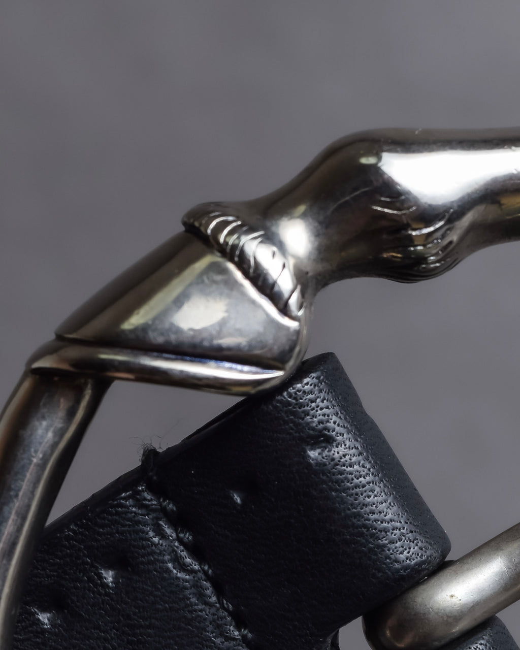 "GUCCI" Bamboo buckle motif leather belt