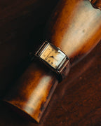 “EMPORIO ARMANI” Late 90’s-early 10’s Art deco rectangular leather strap watch