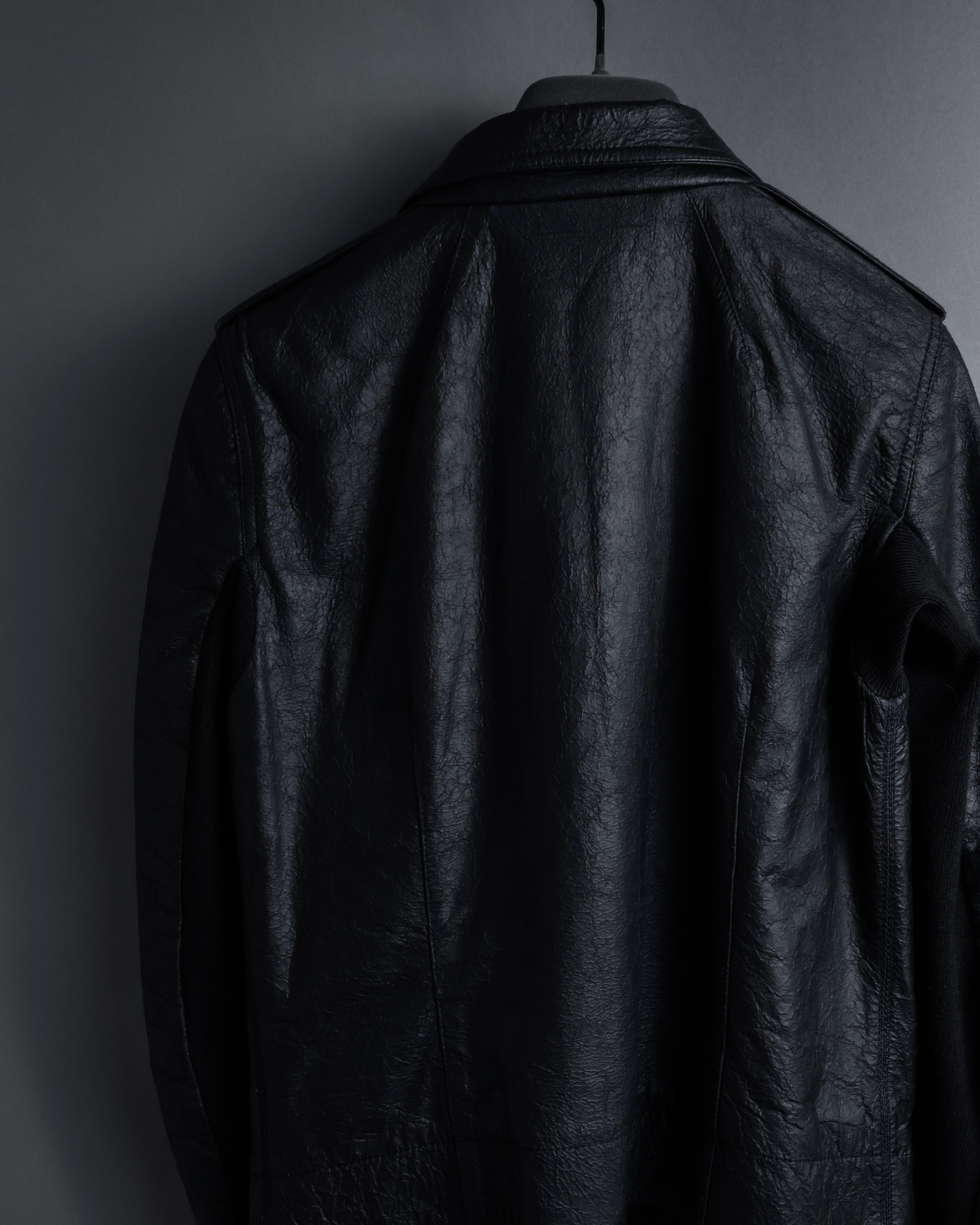 -SPECIAL- "Rick Owens" 15AW Beautiful wrinkles front zip leather jacket