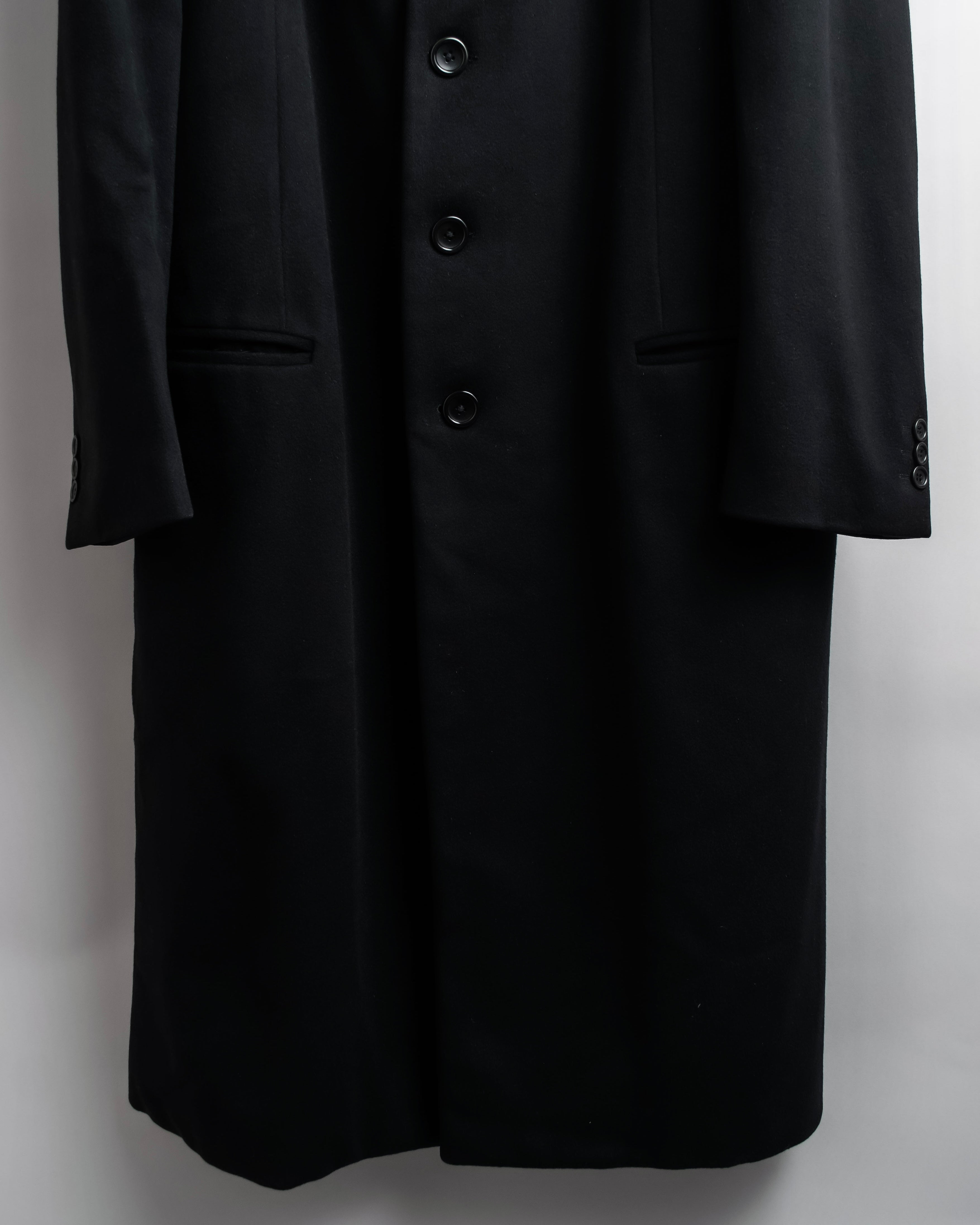 ARMANI COLLEZIONI 黒 カシミヤ チェスターコート 85h28 イタリア製 ARMANI COLLEZIONI アルマーニコレッツォーニ