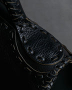 "FENDI" Hand stitched design leather hand bag