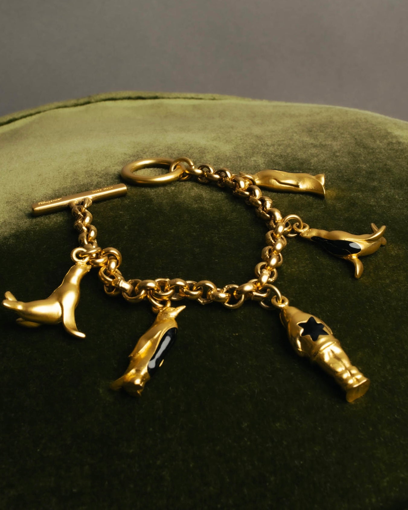 "Salvatore Ferragamo" 80's-90's Playful winter charm bracelet