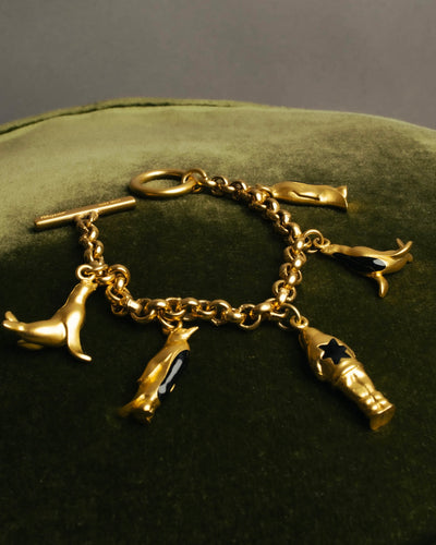 "Salvatore Ferragamo" 80's-90's Playful winter charm bracelet