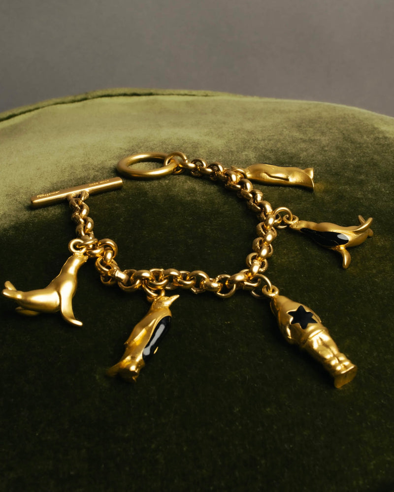 "Salvatore Ferragamo" 80's-90's Playful winter charm bracelet
