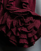 "VALENTINO" Virgin wool ruffled flower design cardigan