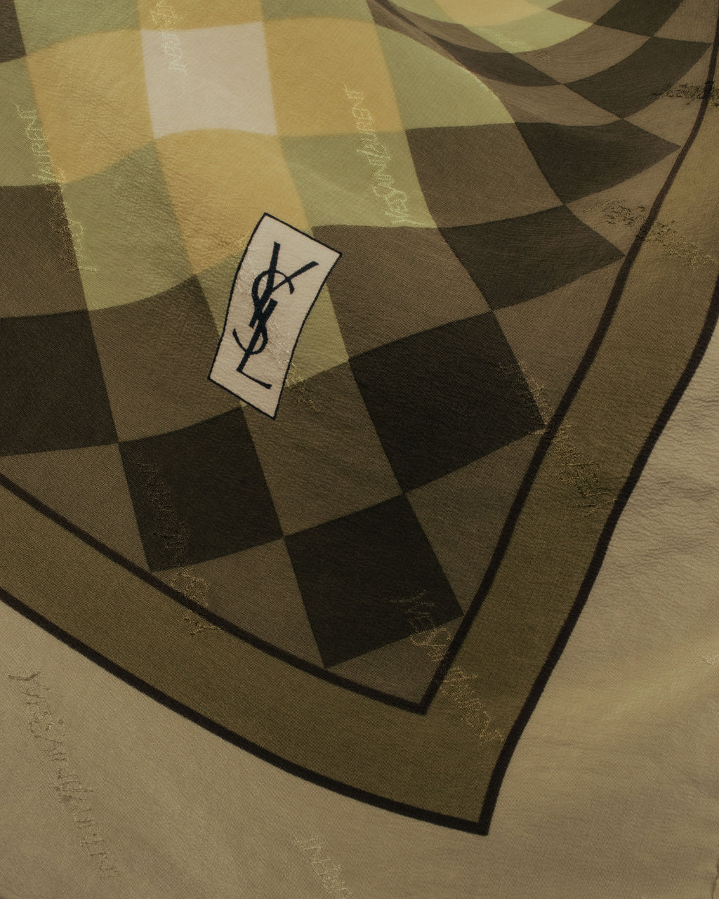 “Yves Saint Laurent” 80’s-90’s Sheer check silk scarf
