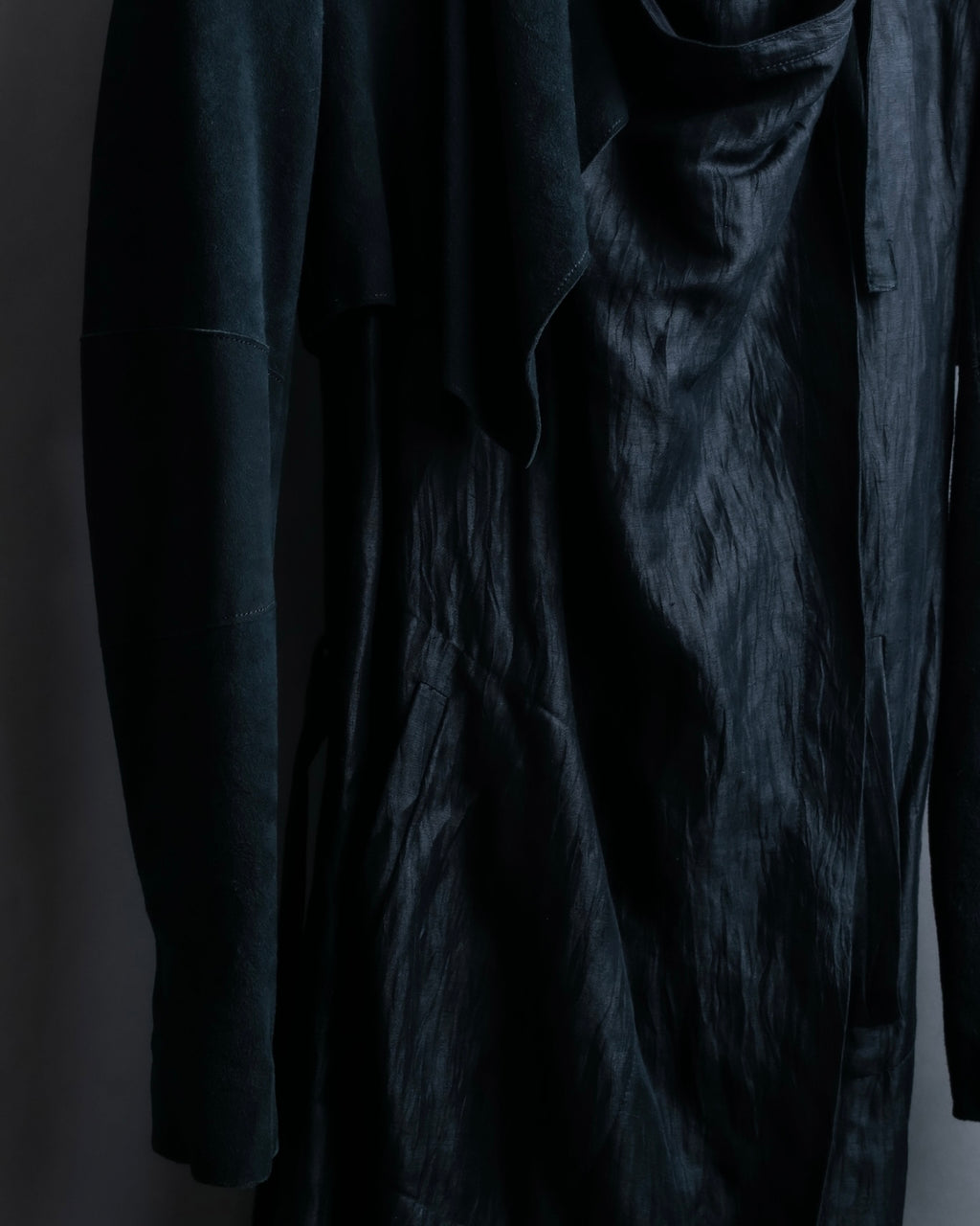 "HELMUT LANG" wrapped leather coat