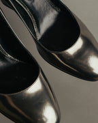 "Sergio Rossi" 00's-10's Glossy black leather high heel pumps