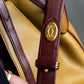 "Cartier" Drawstring design bicolor leather shoulder bag