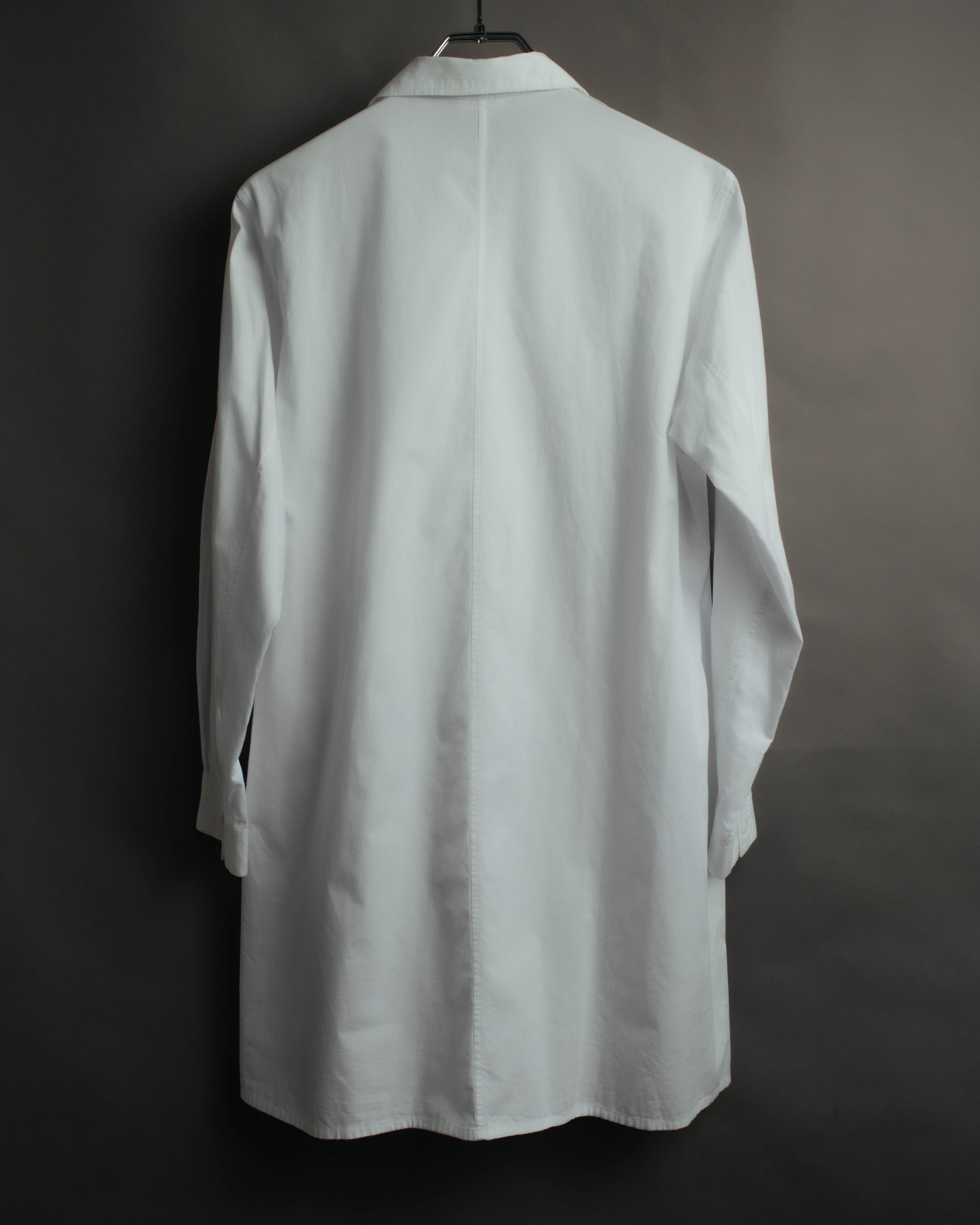 "Y's" 90's-00's Open collar long cotton shirt coat