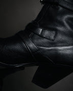 “CELINE” 19-23 Multi buckle zip biker boots