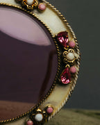 "Christian Dior" 70's-80's Vintage ornate jewel-embellished round sunglasses
