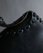 "FENDI" Hand stitched design leather hand bag