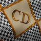 "Christian Dior" Houndstooth base logo and chain print large scarf