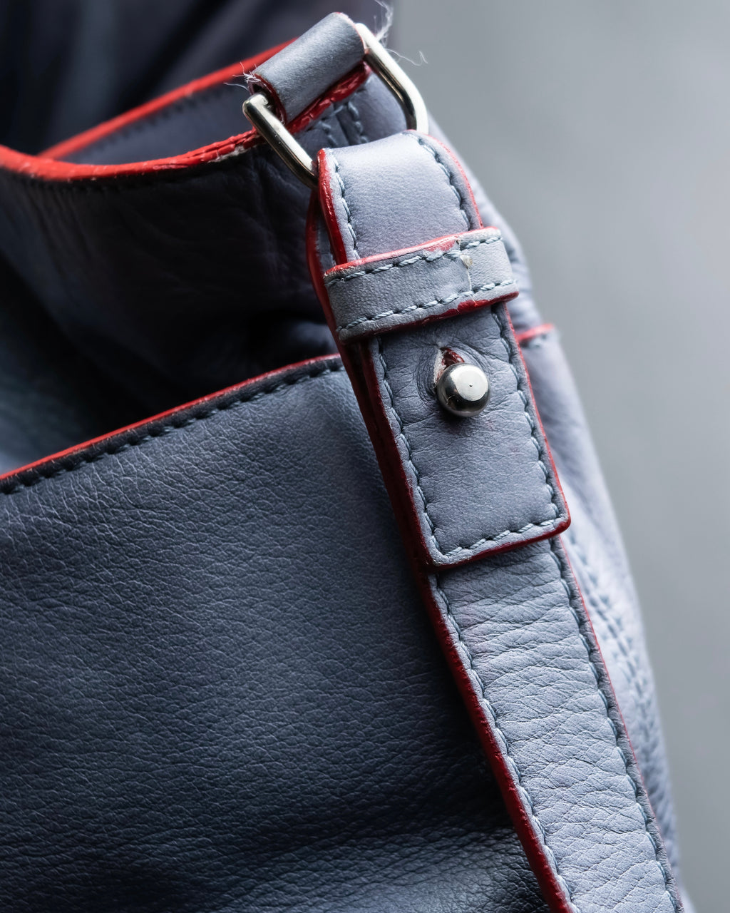 "JIL SANDER navy" bicolor 2way tote bag