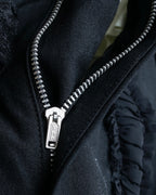 "COMME des GARCONS" Ruffle & tulle asymmetrical docking sarouel slacks