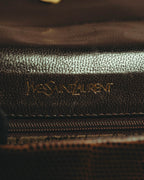 “YVES SAINT LAURENT” 80’s-90’s Sculpted flap lizard leather shoulder bag