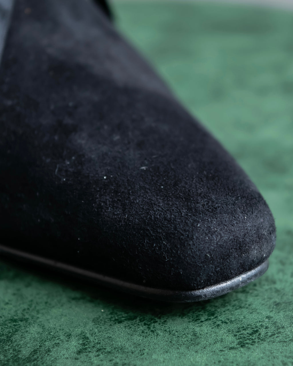 "BALENCIAGA" Ribbon design suede heel mules