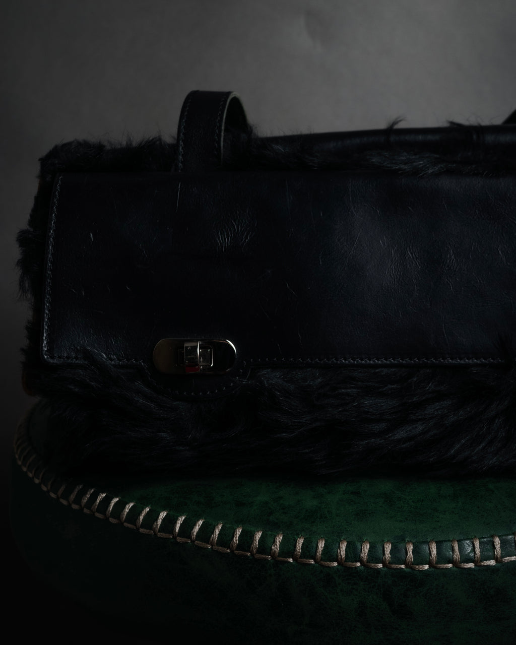 "MARNI" 2011 winter edition shearling fur shoulder bag