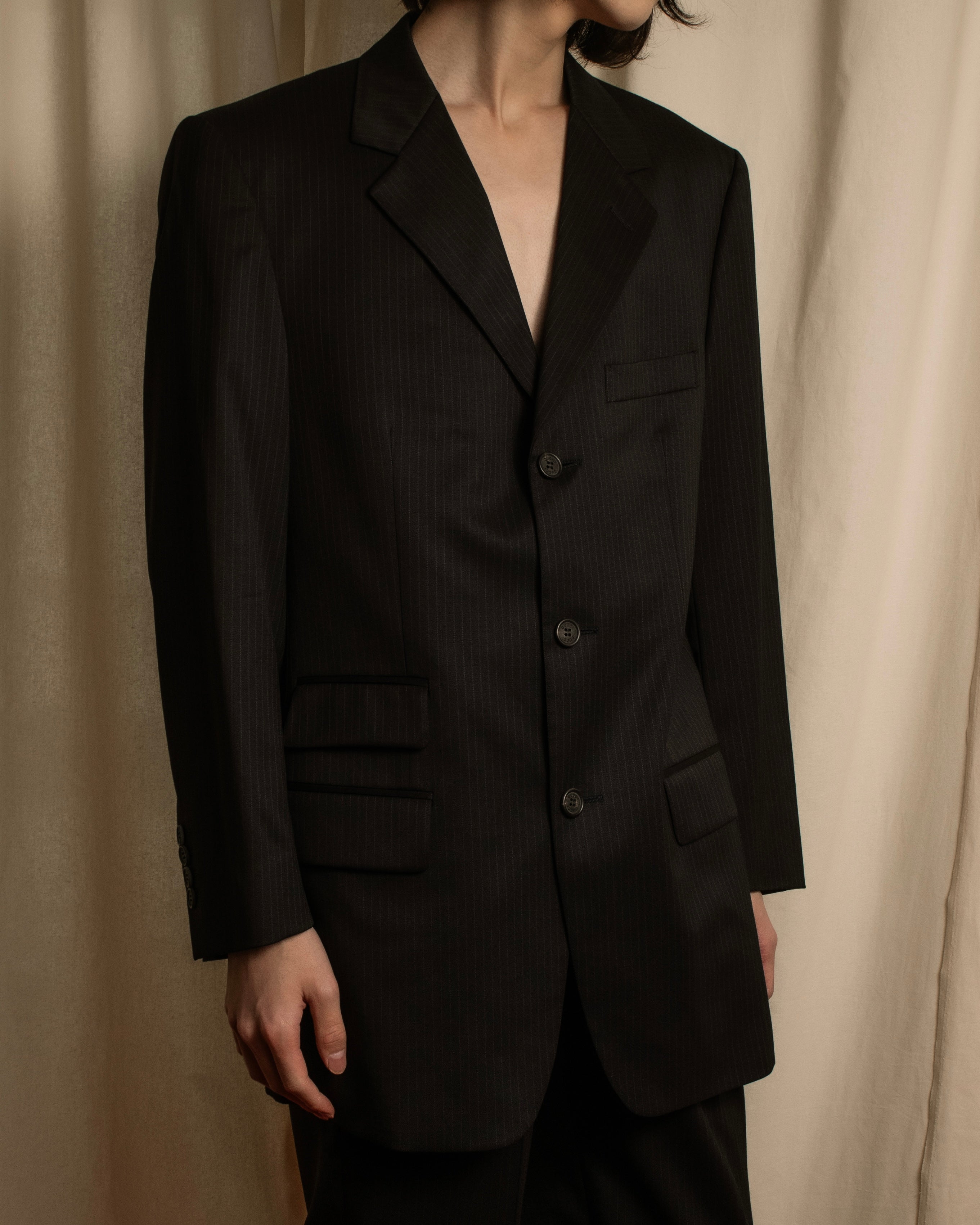 "GUCCI" 90's Elegant suiting pinstripe set up