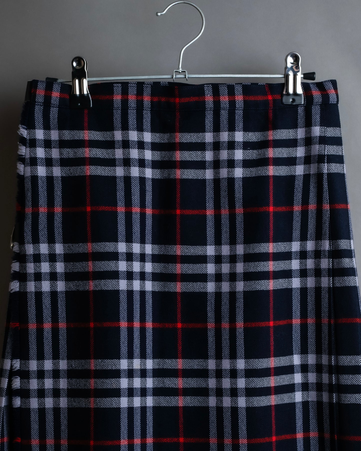 "BURBERRYS" Nova check pattern belted cropped quilted skirt