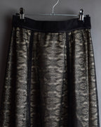 "LANVIN en Bleu" Flowers black lace layered skirt