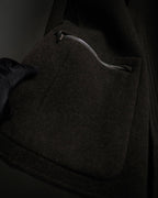 –SPECIAL– “HERMES” 90’s-00’s Concealed placket wool zip coat